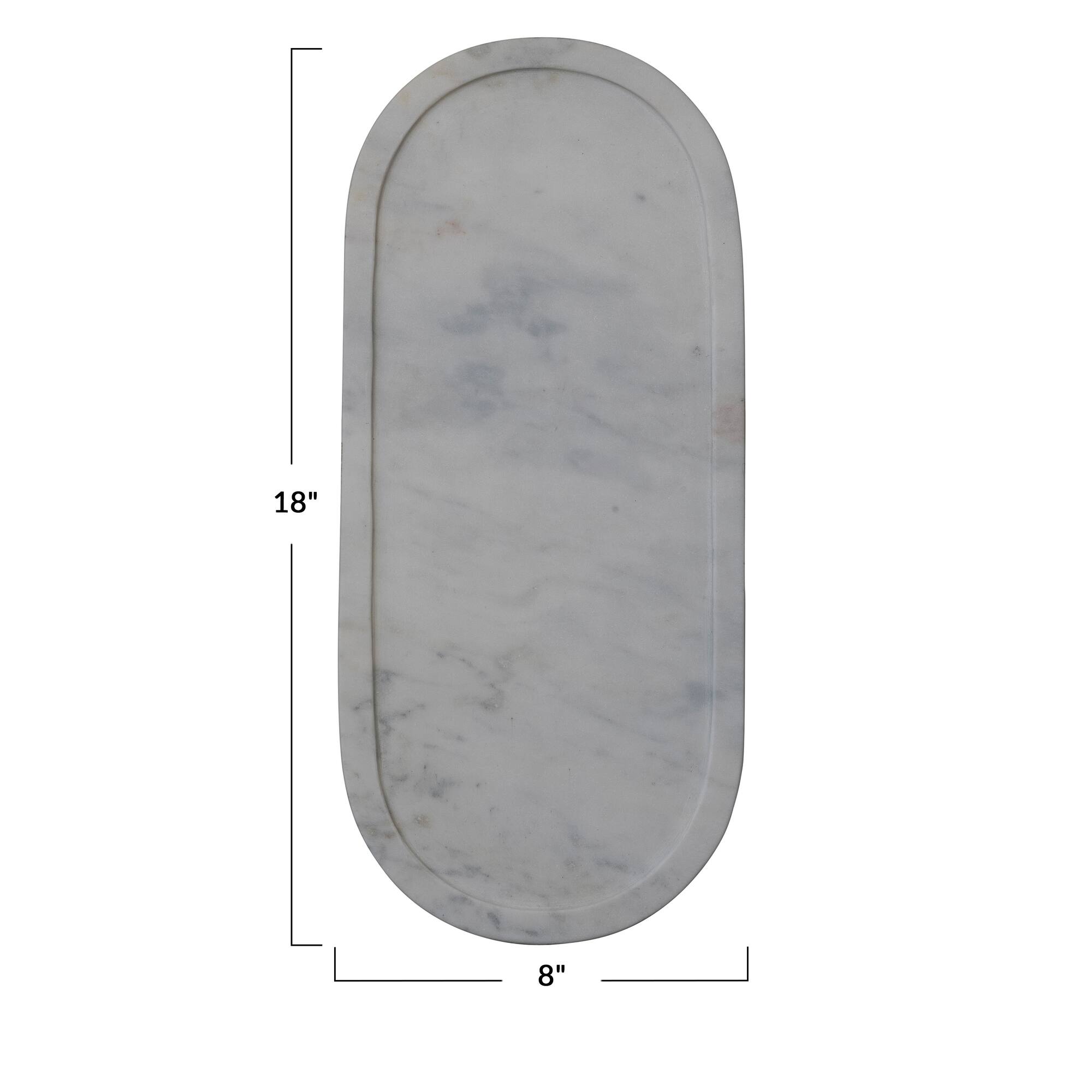 Hello Honey® 18" Modern Oval Marble Serving Tray